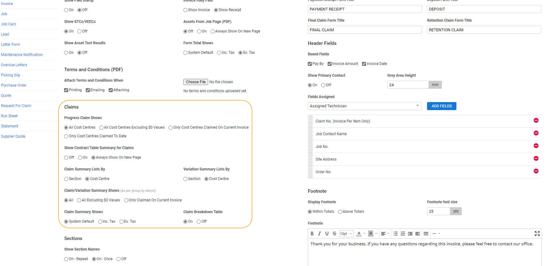 Simpro Invoice