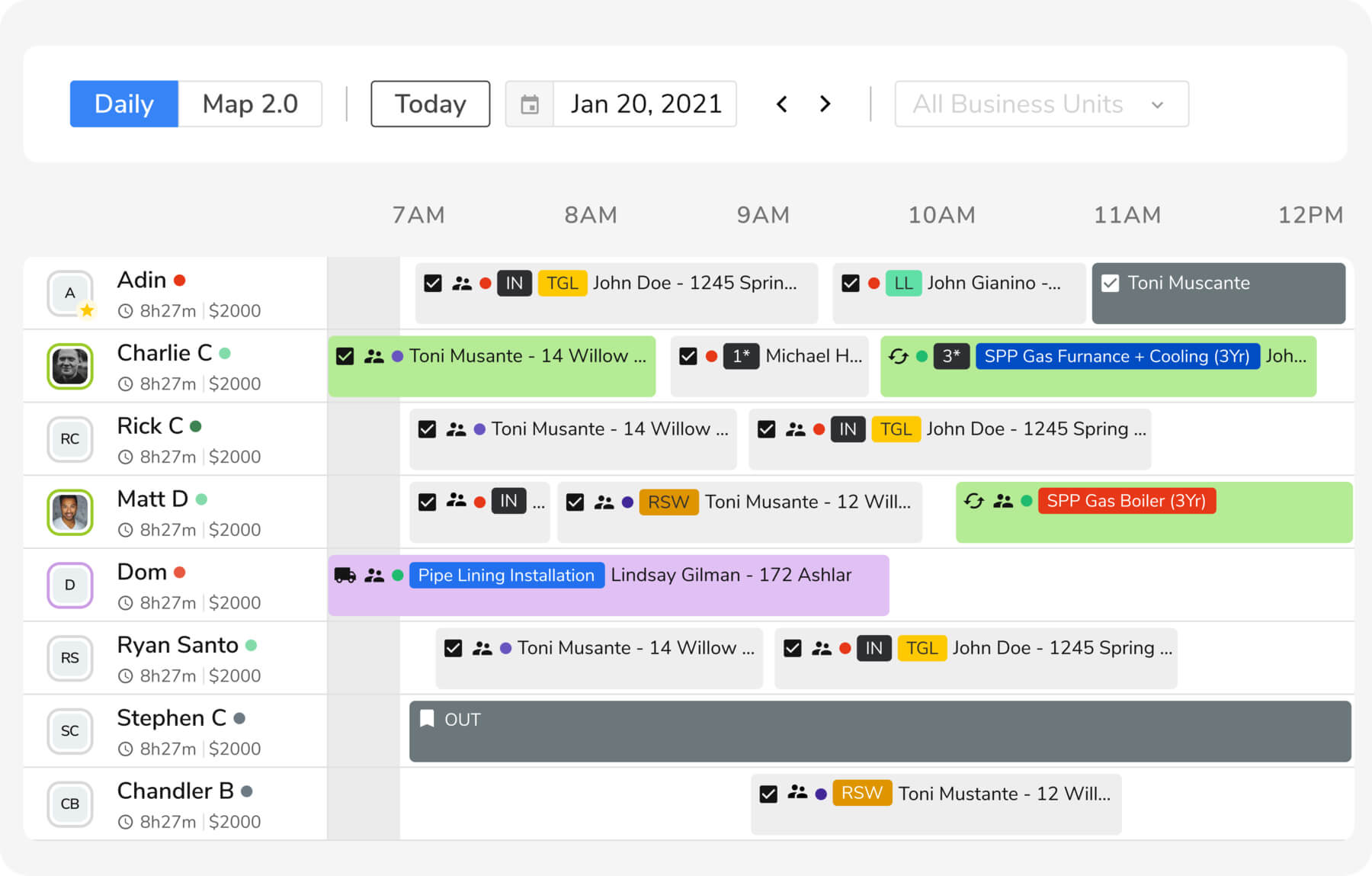 Dispatching ServiceTitan